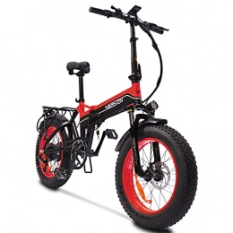 YEASION Bicicleta YEASION Bicicleta eléctrica plegable para adultos 1000 W motor 48 V / 14 Ah batería extraíble 20 pulgadas 4.0 bicicleta eléctrica nieve playa montaña Ebike para mujeres y hombres negro rojo