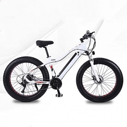 YIZHIYA Bicicleta YIZHIYA Bicicleta Eléctrica, 26" Bicicleta de montaña eléctrica para Adultos, Batería de Litio extraíble Oculta de Moto de Nieve de neumáticos gordos, E-Bike de 27 velocidades, Blanco, 36V 350W