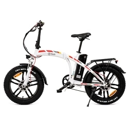 YOUIN NO BULLSHIT TECHNOLOGY Bicicletas eléctrica Youin Dubai Bicicleta eléctrica Plegable, Neumáticos Fat 20", Motor 250W, Cambio Shimano 7 Velocidades, Batería Extraíble - Blanco.