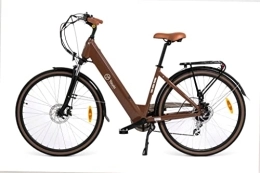 YOUIN NO BULLSHIT TECHNOLOGY  YOUIN Viena Bicicleta Eléctrica, ruedas de 28" pulgadas - Autonomía 80 km, Cambio Shimano 7 Velocidades, Motor 250W, color café