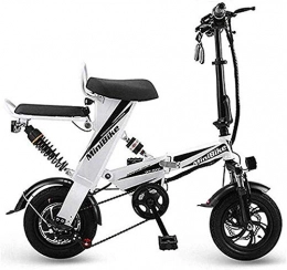 YOUSR Bicicleta YOUSR Bicicleta Plegable Eléctrica, Mini Coche Eléctrico Plegable para Adultos, Bicicleta Plegable E De Aluminio De 12 Pulgadas White
