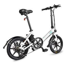 YPYJ Bicicleta YPYJ Inteligente Plegable Bicicleta elctrica de Seis velocidades Shift 25 km / Pantalla H mximo 36V 7.8AH LED Frenos de Disco Dual 250W Bicicleta elctrica, Blanco