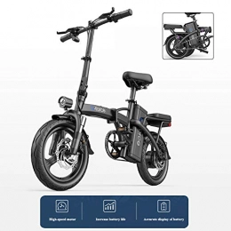 YXYBABA Bicicleta YXYBABA Bicicleta Eléctrica Plegable E-Bike De hasta 25 Km / H con Motor De 400 W, Soporte De Aplicaciones, Rueda De 14 Pulgadas, con Sistema De Posicionamiento GPS, Negro