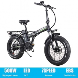 YXYBABA Bicicleta YXYBABA Bicicletas Electricas Bicicleta Montaña Electrica Bike Adulto Hombre Frenos Disco Hidráulicos 500W 20 Pulgadas* 4.0 Fat Neumático Shimano 7 Velocidad