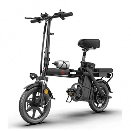 YXZNB Bicicleta YXZNB Bicicleta Elctrica para Adultos, Motor Plegable De 14 Pulgadas 15AH48V 350W, con Freno De Doble Disco De Seguridad Antichoque, Adecuado para Desplazamientos Masculinos, Negro