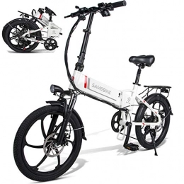 ZFY Bicicleta ZFY Bicicleta Elctrica Plegable Inteligente Ciclomotor De 7 Velocidades Bicicleta Elctrica 350W 25-35 Km / H Bicicleta De 20 Pulgadas, White-153 * 112cm