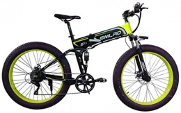 ZJZ Bicicleta ZJZ Bicicleta eléctrica Bicicleta de montaña Plegable Moto de Nieve asistida por energía Adecuado para Deportes al Aire Libre Batería de Litio 48V350W, Verde, 48V10AH