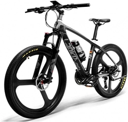 ZJZ Bicicleta ZJZ Bicicleta eléctrica de 26 '' Cuadro de Fibra de Carbono 300W Bicicletas de montaña Sistema de Sensor de par Aceite y Gas Horquilla de suspensión bloqueable City Bicicleta para Adultos E-Bike