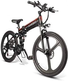 ZJZ Bicicleta ZJZ Bicicleta eléctrica de 350 W y 26 '' con batería de Iones de Litio extraíble de 48 V 10 Ah para Adultos, Palanca de Cambios de 21 velocidades