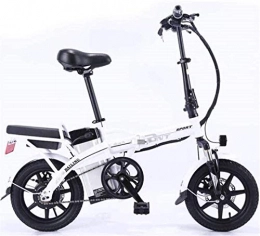 ZJZ Bicicletas eléctrica ZJZ Bicicleta eléctrica de Acero al Carbono, batería de Litio Plegable, Coche, Bicicleta eléctrica Doble para Adultos, autoconducción, para Llevar, Blanco, 25A