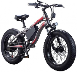 ZJZ Bicicletas eléctrica ZJZ Bicicleta eléctrica de Playa para Adultos, 7 velocidades, 250 W, Motor Impermeable, 20 Pulgadas, 4.0, neumático Grueso, Frenos de Disco Doble, batería extraíble para Motos de Nieve