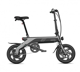 ZWHDS Bicicleta ZWHDS Bicicleta eléctrica de 12 Pulgadas - 35 0W 10AH Batería de batería de Litio Ultra Ligera Que Conduce pequeña Bicicleta de e-Bicicleta Plegable (Color : Black)