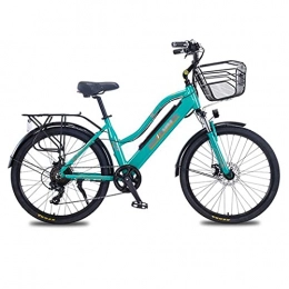 ZWHDS Bicicleta eléctrica de 26 Pulgadas - Motor 350W 3 6V10AH Batería de Litio Batería de Aluminio E-Bicicleta eléctrica Bicicleta de montaña 7 Velocidad (Color : Green)
