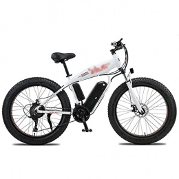 ZWHDS Bicicleta ZWHDS Bicicleta eléctrica eléctrica de 26 Pulgadas Bici eléctrica Bici eléctrica Bici de montaña eléctrica 4.0 Neumático de Grasa Ebike 36V13AH Batería de Litio (Color : White)