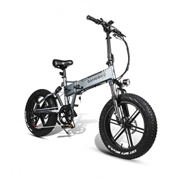 ZWHDS Bicicletas eléctrica ZWHDS Bicicleta eléctrica eléctrica Plegable de 20 pulgadas-500W E-Bike 6061 aleación de Aluminio aleación de Grasa Bicicleta eléctrica (Color : Silver)