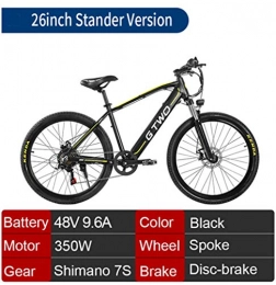 ZXM Bicicleta de montaña de 26/27.5 Pulgadas, 48V 9.6Ah Batería de Litio 350W Bicicleta eléctrica, Asistente de Pedal de 5 Niveles Horquilla de suspensión bloqueable MTB