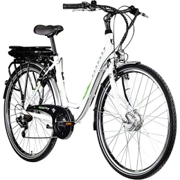 Zündapp Bicicleta Zündapp E Bike 700c Pedelec Z503 - Bicicleta eléctrica para mujer (28 pulgadas), color blanco y verde