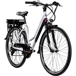 Zündapp Bicicleta Zündapp E Bike 700c Pedelec Z802 - Bicicleta eléctrica para Mujer, 21 velocidades, Rueda de 28 Pulgadas, Color Blanco / Morado, tamaño 48 cm, tamaño de Cuadro 48.00, tamaño de Rueda 28.00