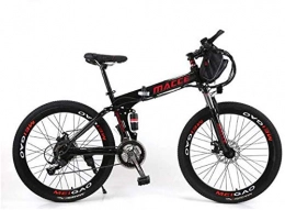 LRXG Bicicleta Bicicletas Bicicletas De Montaña Rígidas, Bicicleta De Montaña Eléctrica Plegable, Bicicletas Híbridas Para Adultos Bicicleta Eléctrica Con Batería Extraíble De Iones De Lit(Color:Negro, Size:8Ah 30Km)