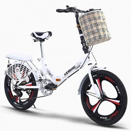 GUOE-YKGM Bicicleta GUOE-YKGM Portátil De Bici Plegable De La Mujer Bicicletas Híbrido Compacto De Bicicletas Urban Commuter 20 Pulgadas, Llantas De 6 Velocidades - Doblado En 15 Segundos