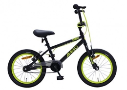 amiGO BMX Amigo Danger – Bicicleta infantil para niños – 16 pulgadas – con frenos de mano y manillar acolchado – Bicicleta BMX – a partir de 4 – 6 años – negro / amarillo