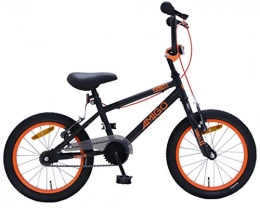 amiGO BMX Amigo Danger – Bicicleta infantil para niños – 16 pulgadas – con frenos de mano y manillar acolchado – Bicicleta BMX – a partir de 4 – 6 años – negro / naranja