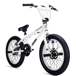 Bergsteiger Tokyo – Bici BMX con ruedas de 20 pulgadas, sistema de rotor de 360º, 4 estribos de acero, protector de cadena, piñón libre, all white (matt)