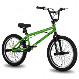 STITCH BMX Bicicleta infantil Hiland BMX de 20 pulgadas, sistema de rotor de 360°, estilo libre, 4 clavijas de acero, protector de cadena, piñón libre verde