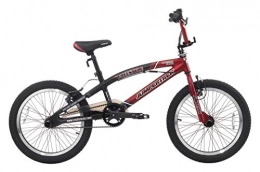 CINZIA Bicicleta CINZIA - Bicicleta de 20 Pulgadas BMX Freestyle Rock Boy de Aluminio Rojo y Negro