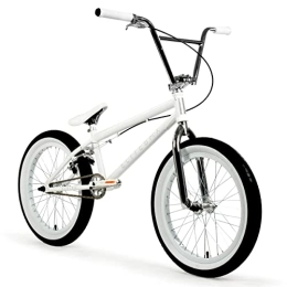 Elite BMX Bicicleta BMX de 18, 20 y 26 pulgadas, para niños, adolescentes y adultos, bicicleta BMX de estilo libre, todos los modelos vienen con bielas BMX de 3 piezas (20 pulgadas, blanco)