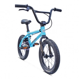 GASLIKE Bicicleta GASLIKE Mini BMX de competición de 14 Pulgadas para niños y niñas, Marco de aleación de Aluminio Ligero, Horquilla Delantera y Manillar, Altura Adecuada: 3, 2 pies-4, 1 pies, Azul, 14 Inch