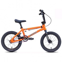 GASLIKE Bicicleta GASLIKE Mini BMX de competición de 14 Pulgadas para niños y niñas, Marco de aleación de Aluminio Ligero, Horquilla Delantera y Manillar, Altura Adecuada: 3, 2 pies-4, 1 pies, Naranja, 14 Inch