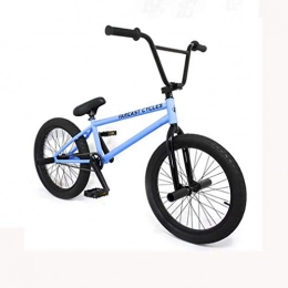 GASLIKE BMX GASLIKE Ruedas de 20 Pulgadas BMX Bike Freestyle para Principiantes a avanzados, Cuadro de Acero de Alto Carbono con Asiento de Freno Desmontable, Azul Claro