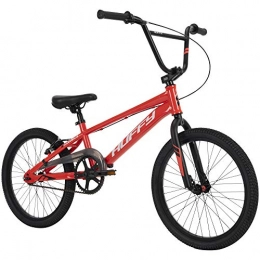 Huffy Bicicleta Huffy Axilus Bicicleta BMX de 20 pulgadas, marco de acero, estilo carrera, rojo neón