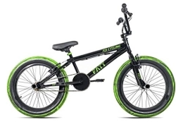 KS Cycling Bicicleta KS Cycling KS Ciclo BMX Freestyle 20'' Fatt, Niños, Negro-Verde, Muddy neumático, 25