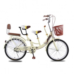 MLSH Crucero Bicicleta for padres e hijos al aire libre, tradicional retro puede llevar bicicletas for cruceros de la ciudad de 22 '' 24 '' de los niños, llevar niños / bebés, bicicletas de viaje de ocio - Amarill