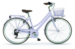 MBM Bicicleta Bicicleta MBM Boulevard 2016 para mujeres, cuadro de aluminio, 28", 18 velocidades, talla 46 (Light Lavender)