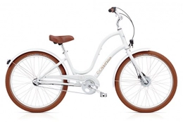 Electra Bicicleta Electra Townie Balloon 3i EQ 537679 - Bicicleta para mujer (26", iluminación de 3 marchas para la playa, cruiser, cambio de marchas), color blanco