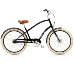 Electra Bicicleta Electra Townie Balloon 8i - Bicicleta de playa para hombre, color negro y marrón, 285014E