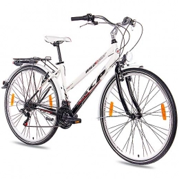 KCP Bicicleta KCP 28" City Comfort Cruiser Bike Ladies Wild Cat 18S Shimano Black White - (28 Inch)