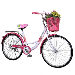 MLSH Bicicleta MLSH Bicicletas de 26", Bicicleta y Cesta Heritage Classic Lifestyle for Mujeres Estilo de Estilo holands de 16", Bicicleta Urbana for Estudiantes al Aire Libre Urbana