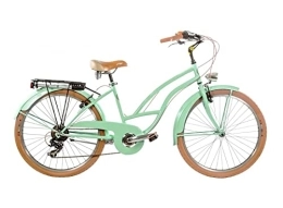 OFFICINE ICAR CICLI ACCESSORI RICAMBI Bicicleta OFFICINE ICAR CICLI ACCESSORI RICAMBI Bicicleta 26 Cruiser para mujer, Shimano 7 V, bicicleta de paseo, estilo americano, ciudad, fabricada en Italia, modelo CR26D, color verde