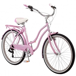 Schwinn Bicicleta Schwinn Perla 7 Speed Cruiser - Ruedas para Bicicleta (26"), Color Rosa, tamaño 14" / Small, tamaño de Rueda 26