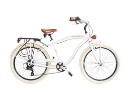 SmartPoorer Bicicleta Venice – I Love Italy Cruiser 26 pulgadas Sun ON The Beach Man White