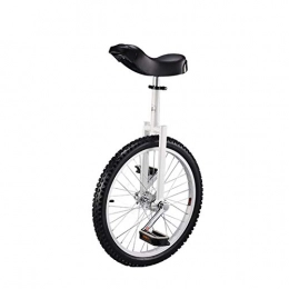 Qilo Bicicleta 20"Pulgada de uniciclo Fresco para Adultos para niños Balance de balancín a Prueba de Patines al Aire Libre de una Rueda para niña niño Jinete, Regalo, Blanco