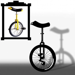 GAOYUY Bicicleta GAOYUY Monociclo, Marco De Llanta De Aleación De Aluminio Y Abrazadera De Asiento Ajustable De Liberación Rápida 16 / 18 / 20 / 24 Pulgadas For Adultos Niños (Color : Yellow, Size : 20 Inches)