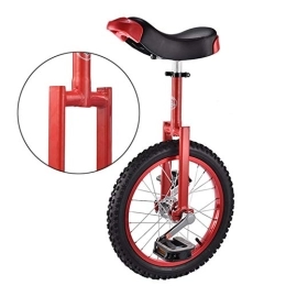 HWF Bicicleta HWF Monociclo Monociclo para Niños con 16 Pulgadas / 18 Pulgadas Rueda Antideslizante, Ejercicio de Equilibrio de Ciclismo Escolar Altura Ajustable Entrenamiento de Aprendizaje, Rojo