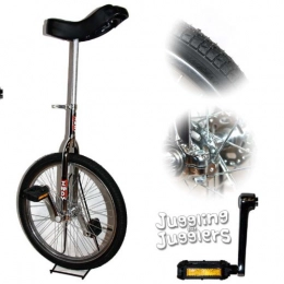 Indy Unicycles Bicicleta Indy Trainer - Monociclo para niños Chapado en Cromo, Marco de Acero de 20 Pulgadas, 1 Velocidad Redondeado Pedales de plástico Contorneado sillín ergonómico