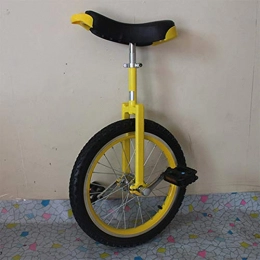JUIANG Bicicleta JUIANG 16 Pulgadas Monociclo Entrenador - con Asiento Regulable en Altura Ajustable Bicicleta - Fuerte y Duradero Una Rueda Monociclos Acero - para niños con 1.2-1.4 Metros 16 Inch Yellow