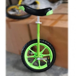 JUIANG Bicicleta JUIANG 361 ° diseño Completamente Fijo Ajustable Bicicleta - Antideslizante y Resistente al Desgaste - con Asiento Regulable Monociclo - para niños, Adolescentes y Principiantes 16 Inch Green